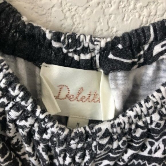 Anthropologie Deletta Black & White Reeve Cold Shoulder Long Sleeve M - Picture 3 of 9